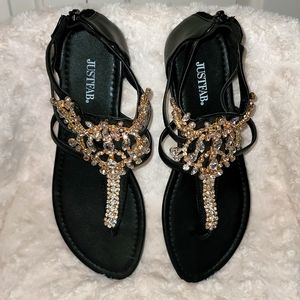 🌻SOLD🌻 Just Fab Jeweled 7.5 Sandals